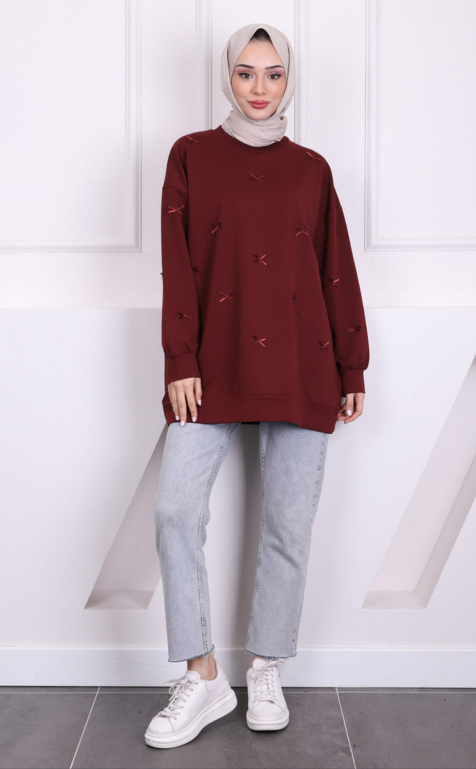 Fiyon detaylı tunik