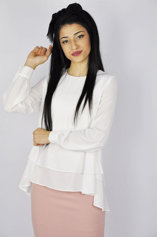 Asymmetrical Ruffle Blouse