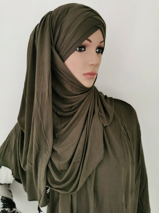 Hijab jersey croisé