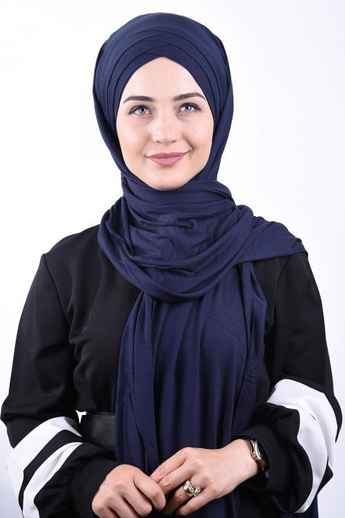 Hijab jersey croisé