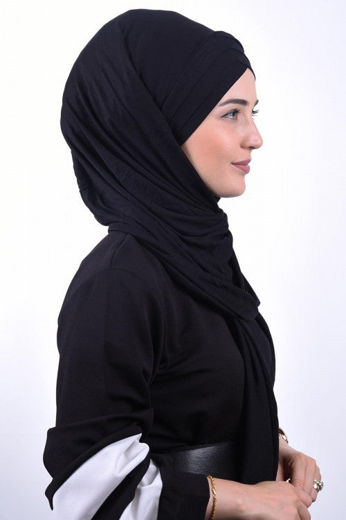 Hijab jersey croisé