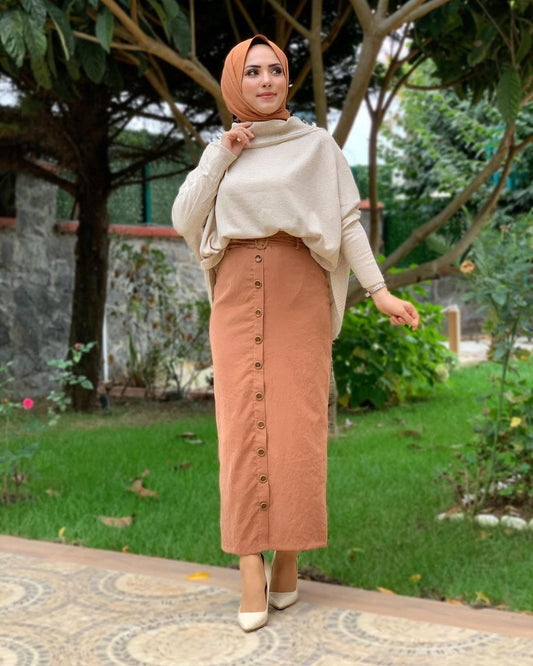 Buttoned Skirt