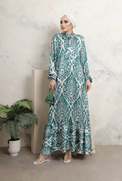 Satin print dress