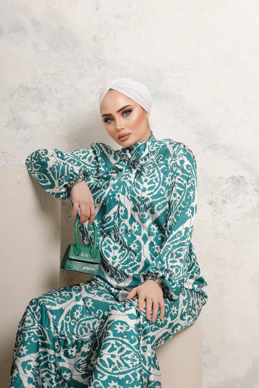 Satin print dress