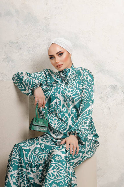 Satin print dress