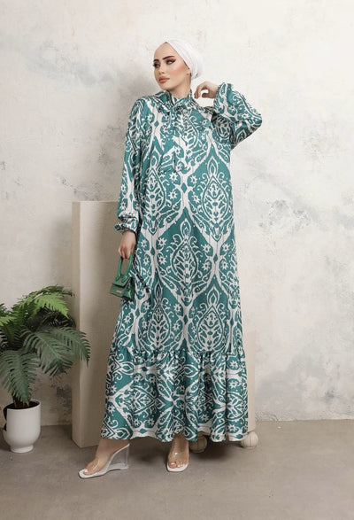 Satin print dress