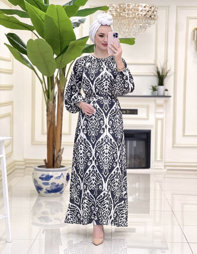 Satin print dress