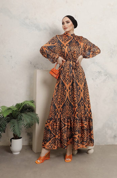 Satin print dress