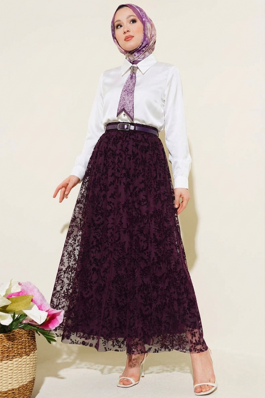 Chemise satinée cravate