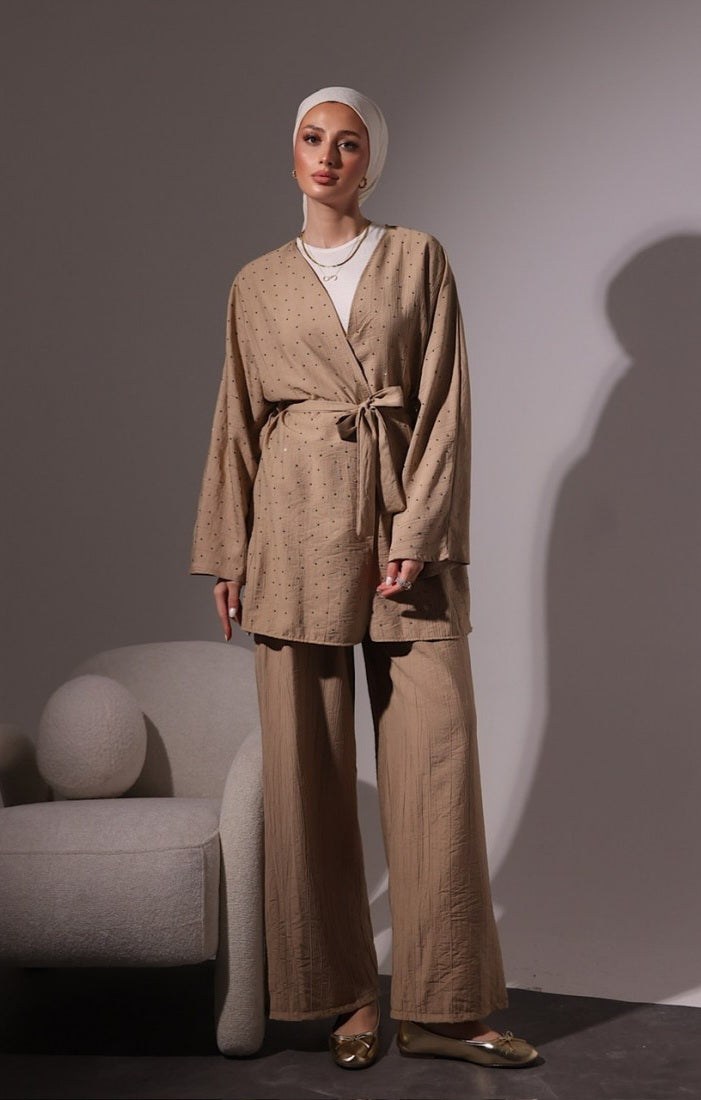 Taşlı kimono takım 
